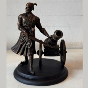 Chh. Shivaji Maharaj Statue with Canon 6 Inches
